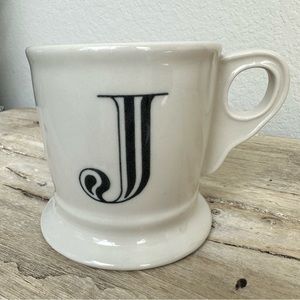 Anthropologie Monogram J Initial Coffee Mug Cup